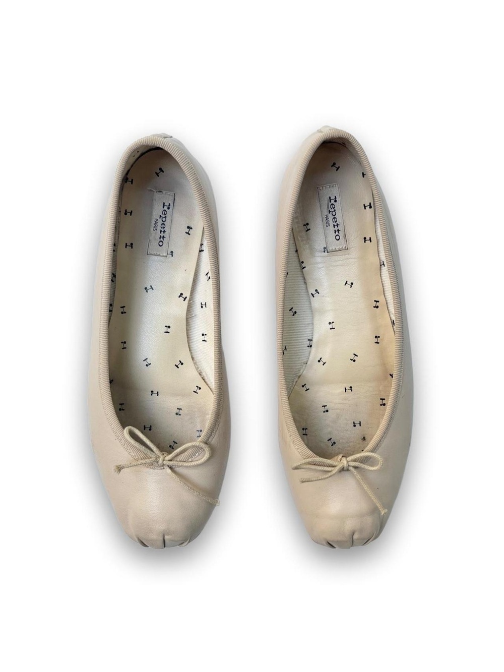 Repetto Nizieri Leather Ballet Flats in Beige - Size 38.5 EU/7.5-8 US